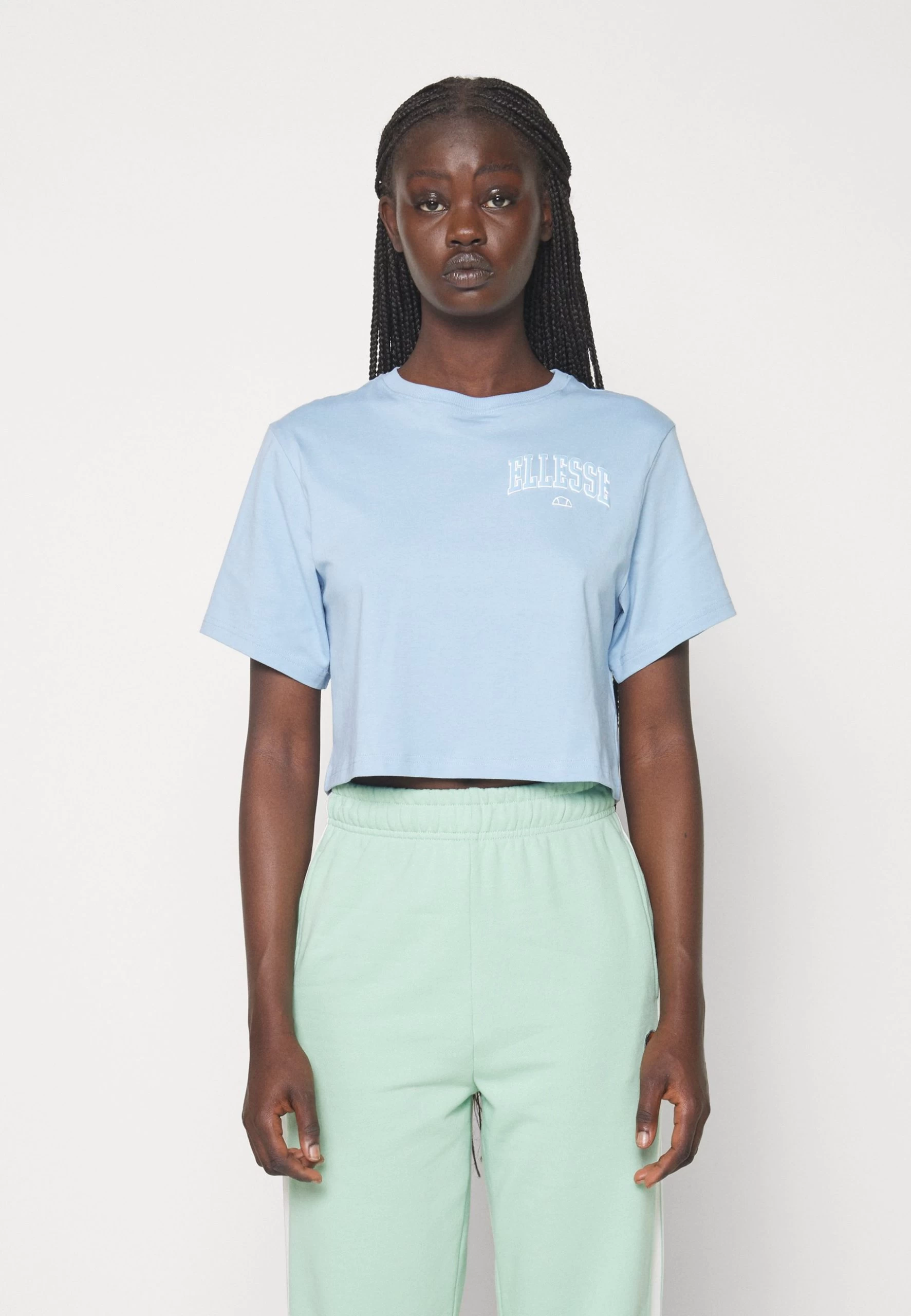 Ellesse Beneventi Crop - Print T-Shirt - Light Blue - Image 3