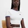 Ellesse Chee Crop - Print T-Shirt - Off-White