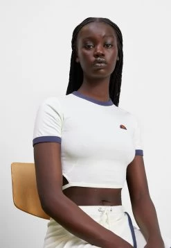 Ellesse Chee Crop - Print T-Shirt - Off-White