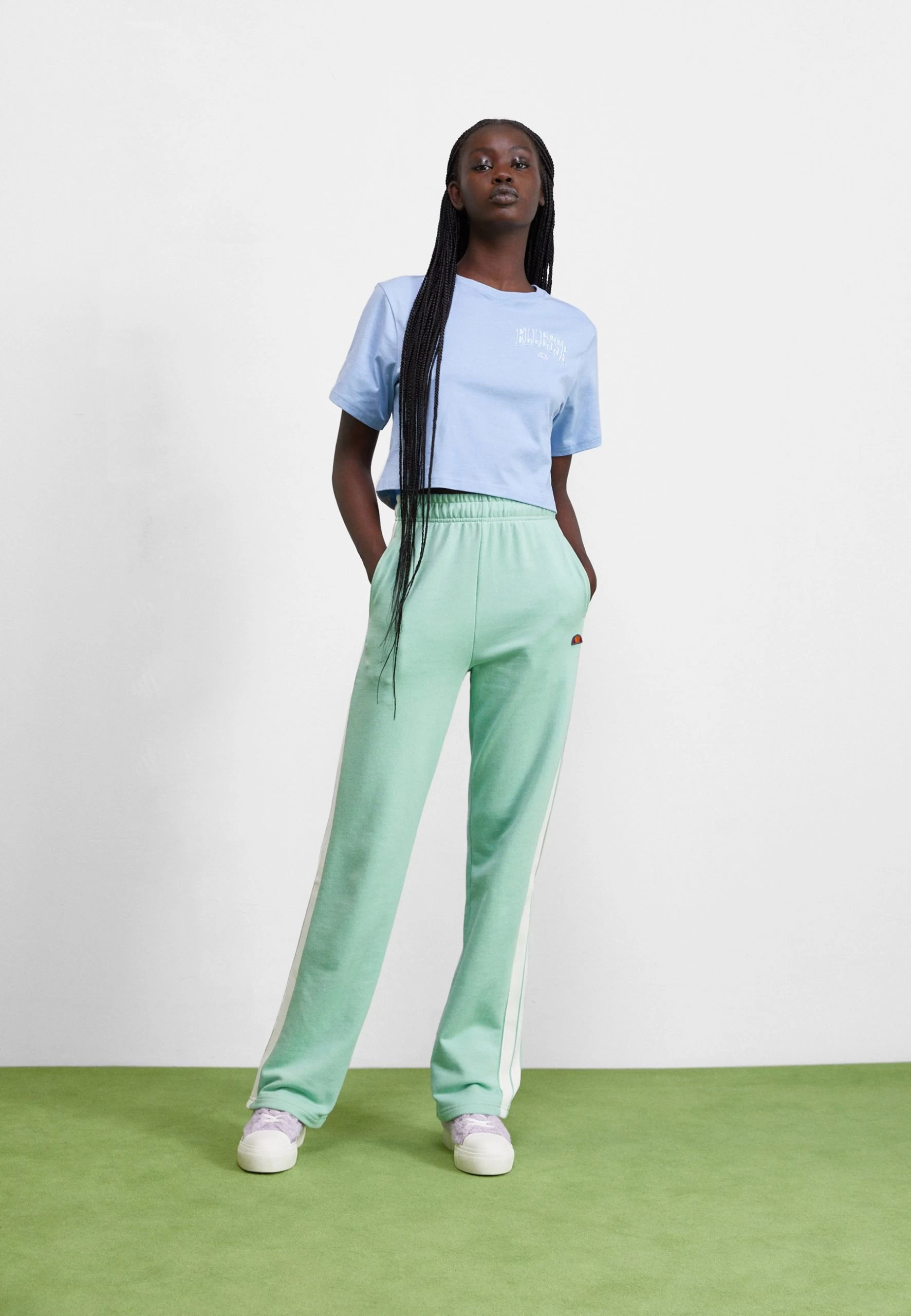 Ellesse Beneventi Crop - Print T-Shirt - Light Blue - Image 2